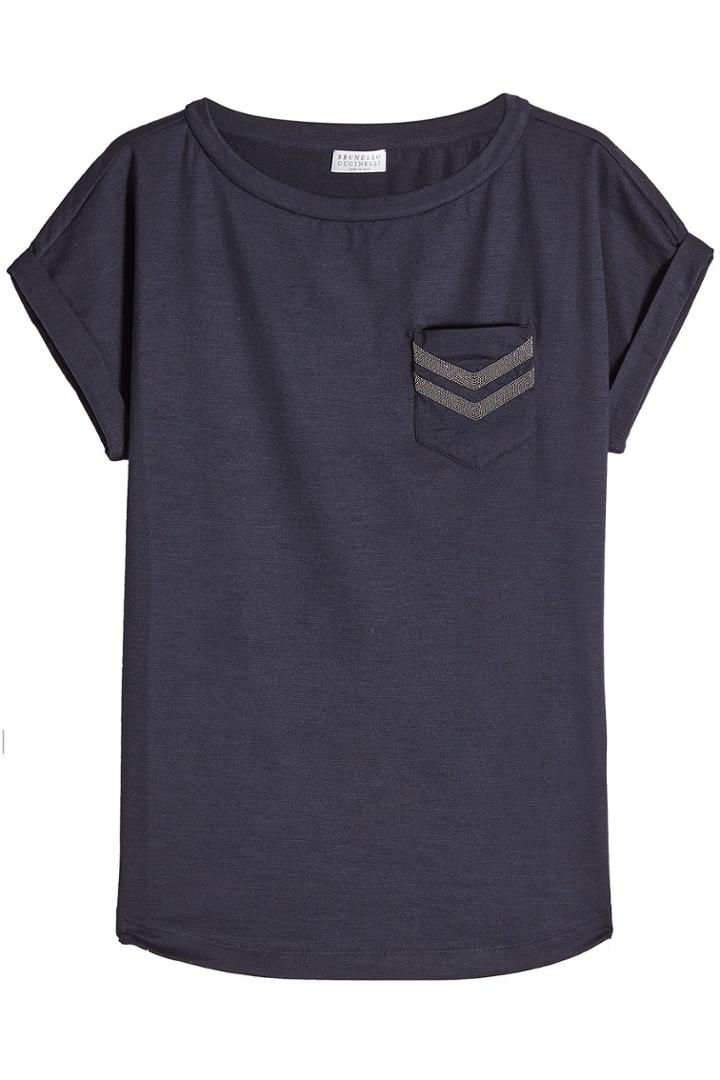 Brunello Cucinelli Brunello Cucinelli Wool T-shirt With Embellishment