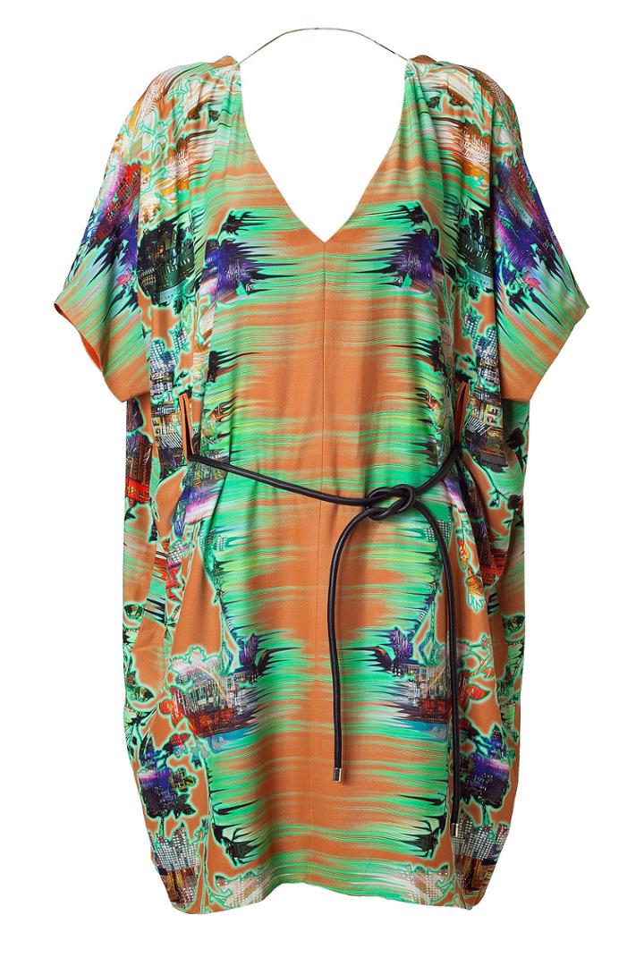 Matthew Williamson Matthew Williamson Rust Belted Kimono Dress - Green