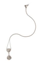 Susan Foster Susan Foster 14k White Gold Necklace With Slice And Micro Pave Diamonds - Silver