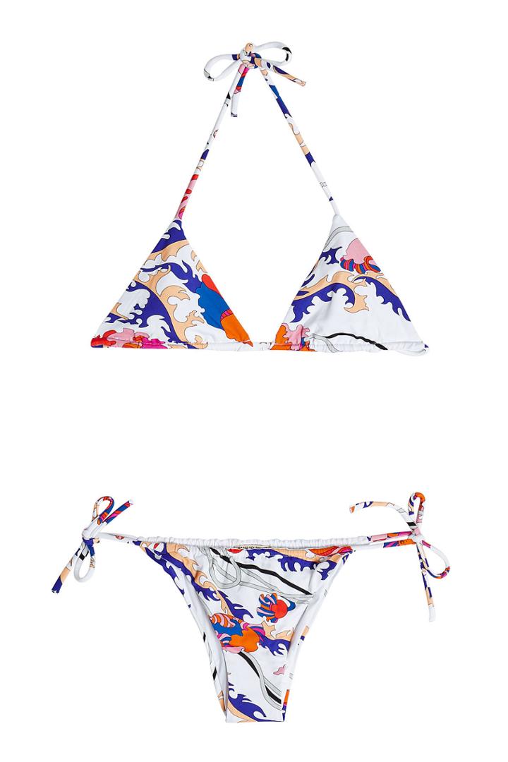 Emilio Pucci Emilio Pucci Printed Triangle Bikini - White