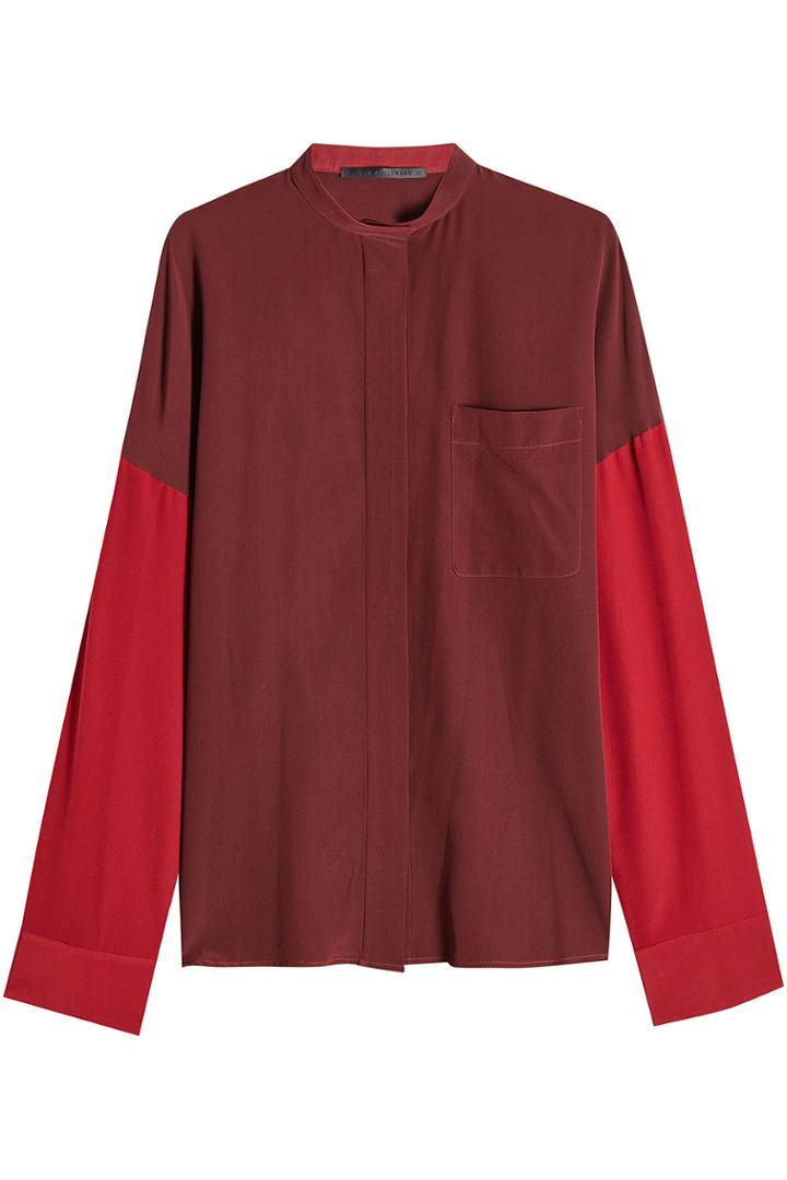 Haider Ackermann Haider Ackermann Oversized Two-tone Silk Blouse