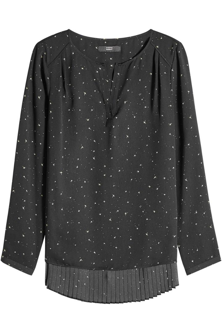 Steffen Schraut Steffen Schraut Printed Top With Pleated Hem