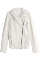 Helmut Lang Helmut Lang Leather Biker Jacket With Jersey Panels And Hood - Beige