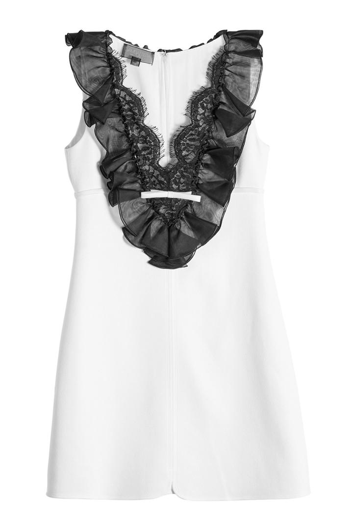 Giambattista Valli Giambattista Valli Mini Dress With Ruffled And Lace Bib