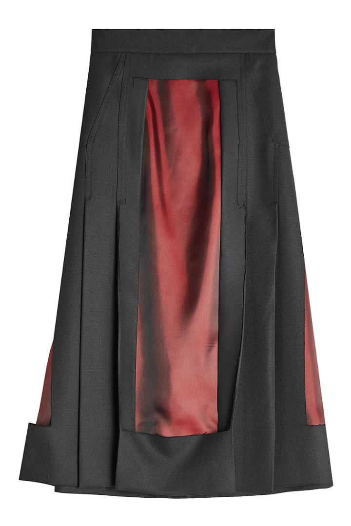 Maison Margiela Maison Margiela Wool Skirt With Satin Panels