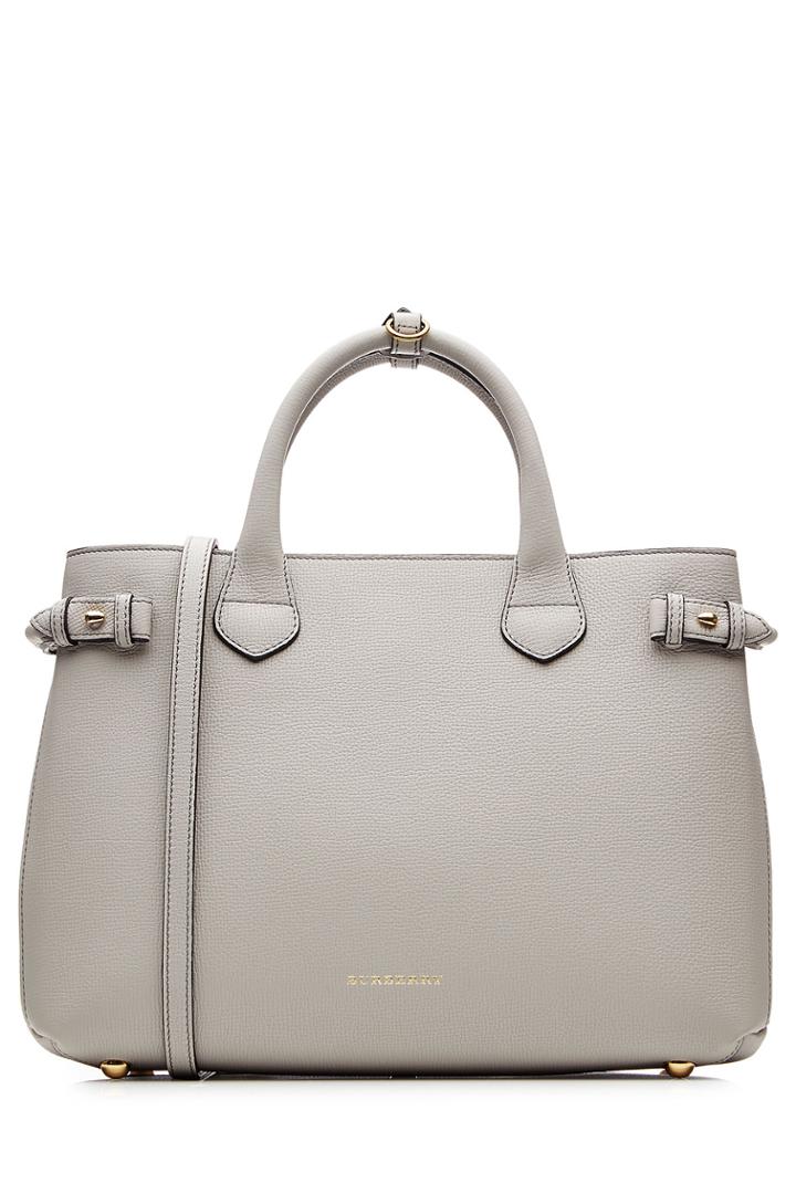 Burberry Shoes & Accessories Burberry Shoes & Accessories The Medium Banner Leather Tote - Grey