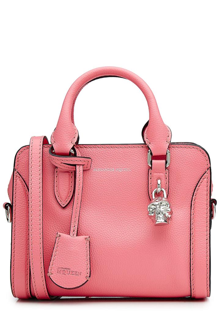 Alexander Mcqueen Alexander Mcqueen Grainy Calf Leather Mini Padlock Zip Around Shoulder Bag
