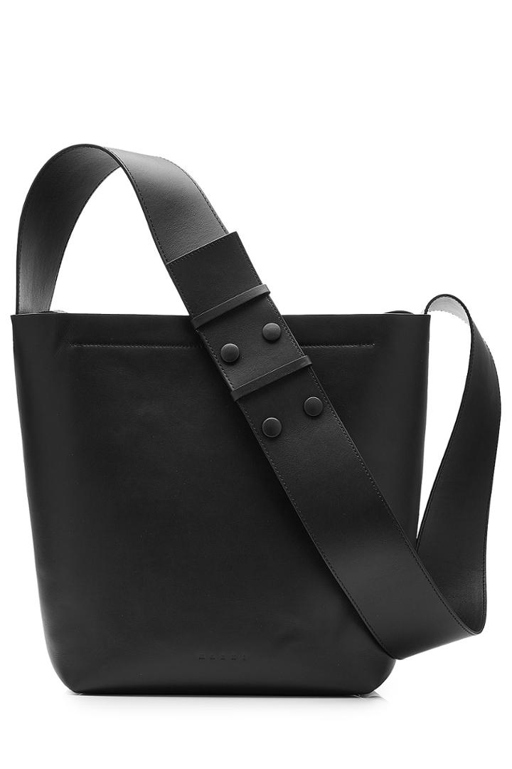 Marni Marni Leather Messenger Bag - Black