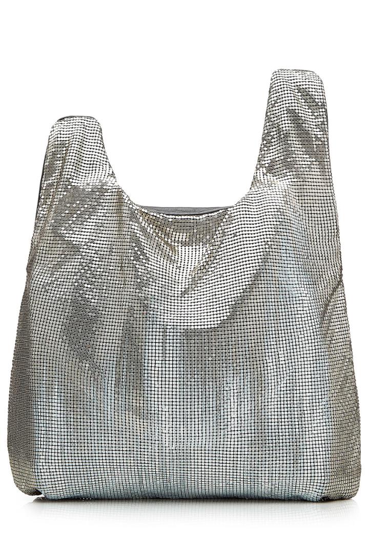 Maison Margiela Maison Margiela Leather And Aluminium Tote - Silver