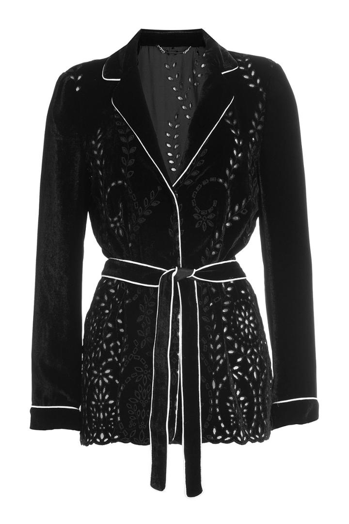 Alberta Ferretti Alberta Ferretti Velvet Blazer With Belt