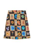 Etro Etro Diamond Animal Print Skirt With Wool