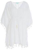 Melissa Odabash Melissa Odabash Embroidered Caftan With Fringe