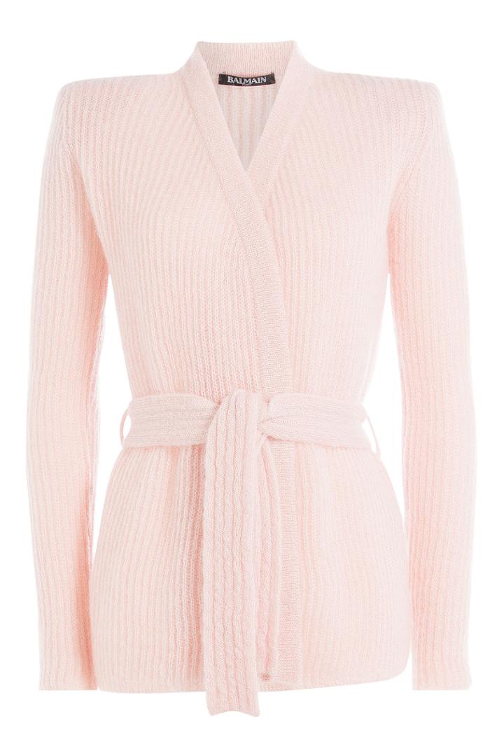 Balmain Balmain Cardigan With Mohair And Wool - Pink