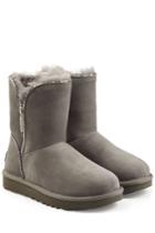 Ugg Australia Ugg Australia Classic Suede Mid Boots With Zip Trim