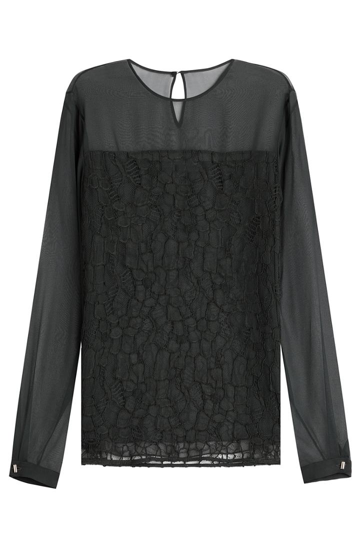 Jason Wu Silk Chiffon Blouse With Lace