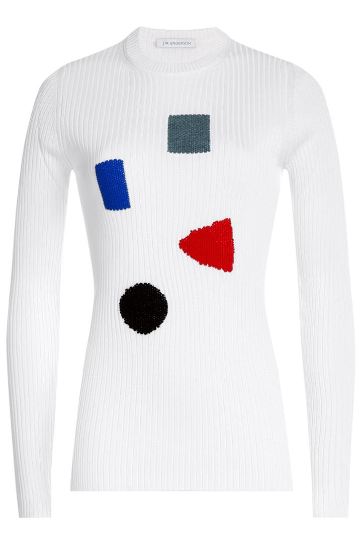 J.w. Anderson J.w. Anderson Ribbed Cotton Pullover - White
