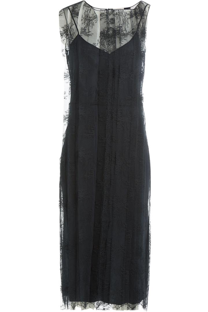 Nina Ricci Nina Ricci Slip Dress With Lace Overlay - Blue