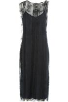 Nina Ricci Nina Ricci Slip Dress With Lace Overlay - Blue