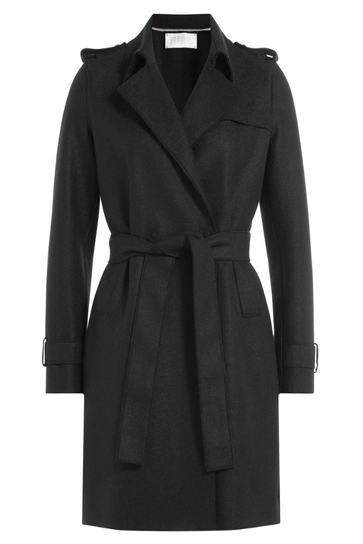 Harris Wharf London Harris Wharf London Wool Crepe Trench Coat - Black