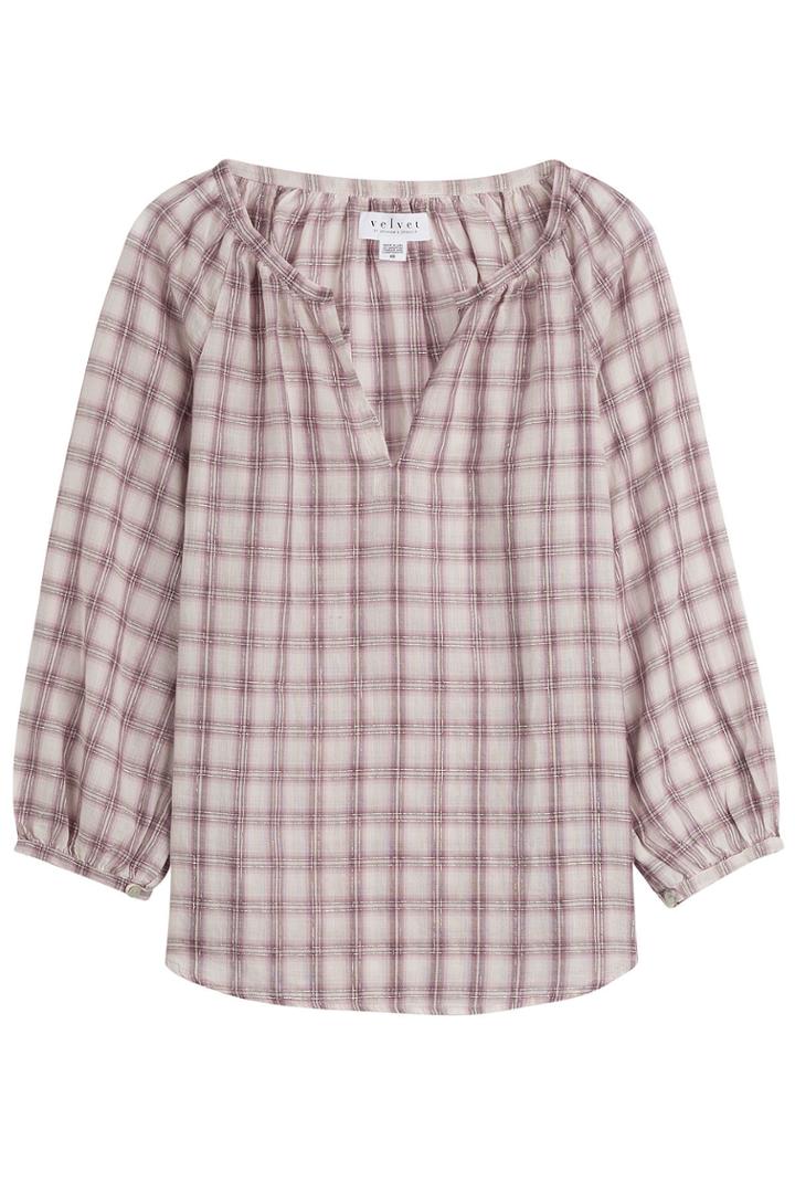 Velvet Velvet Blouse With Cotton - None