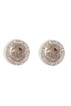 Susan Foster Susan Foster 14k White Gold Diamond Slice Studs With Micro Pave Diamonds - None