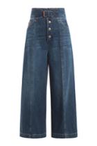 Red Valentino Red Valentino Cotton Denim High-waisted Culottes - Blue