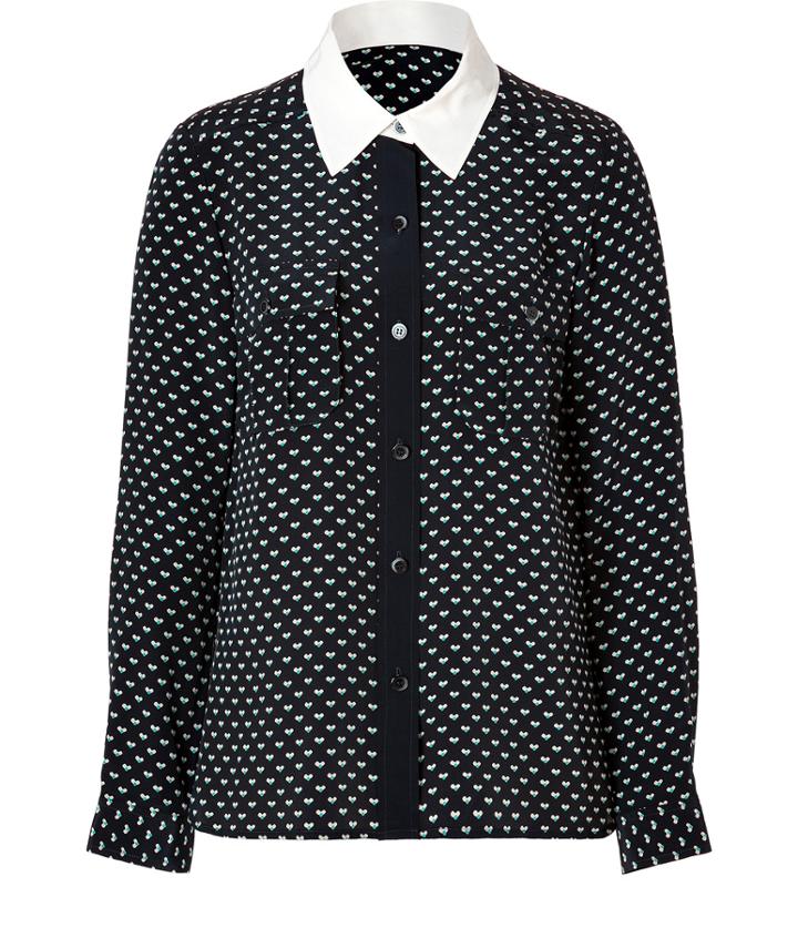 Marc By Marc Jacobs Silk Vivie Print Blouse In General Navy Multi