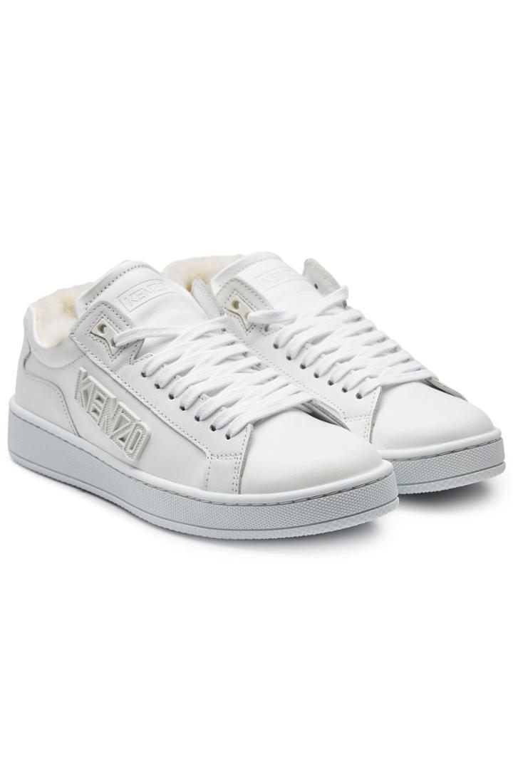 Kenzo Kenzo Tennix Leather Sneakers With Shearling Insole