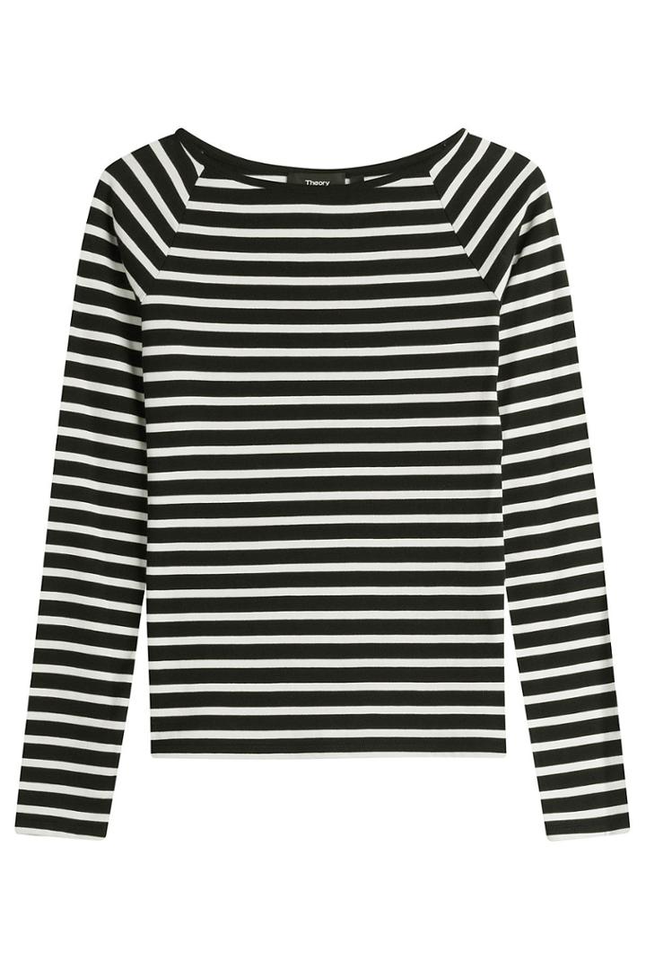 Theory Theory Striped Cotton Top - Stripes