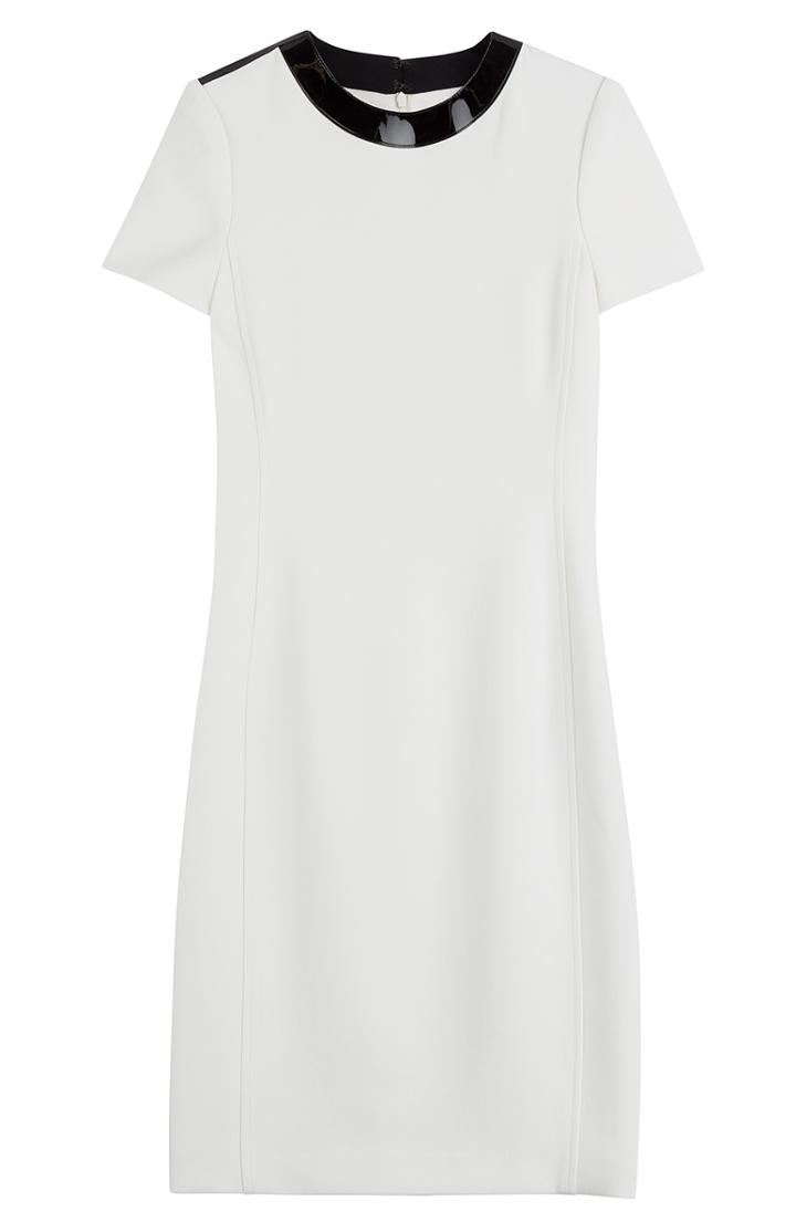 Ralph Lauren Black Label Wool Dress With Patent Collar