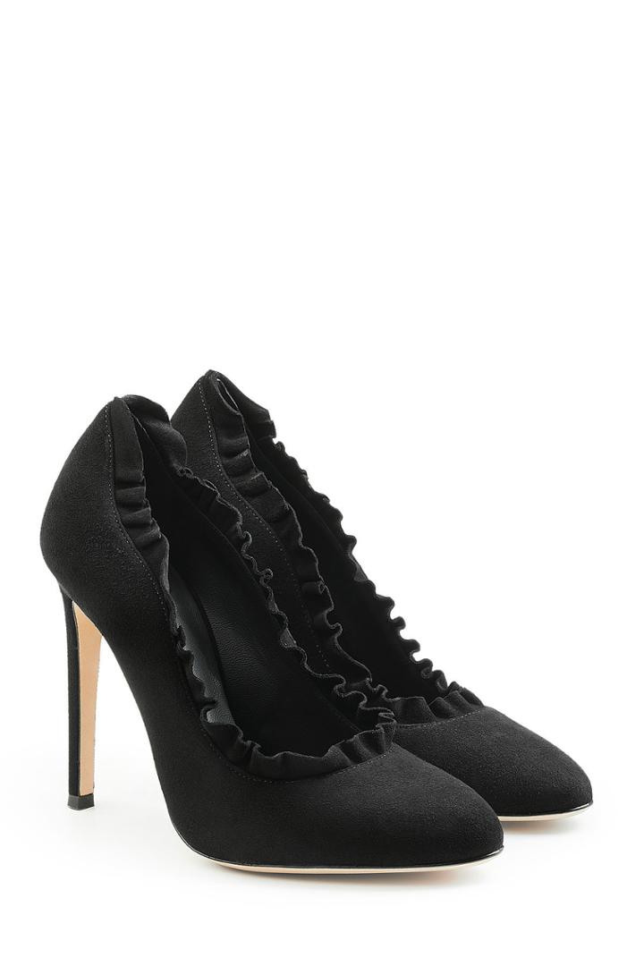Giuseppe Zanotti Giuseppe Zanotti Suede Pumps With Ruffled Trims