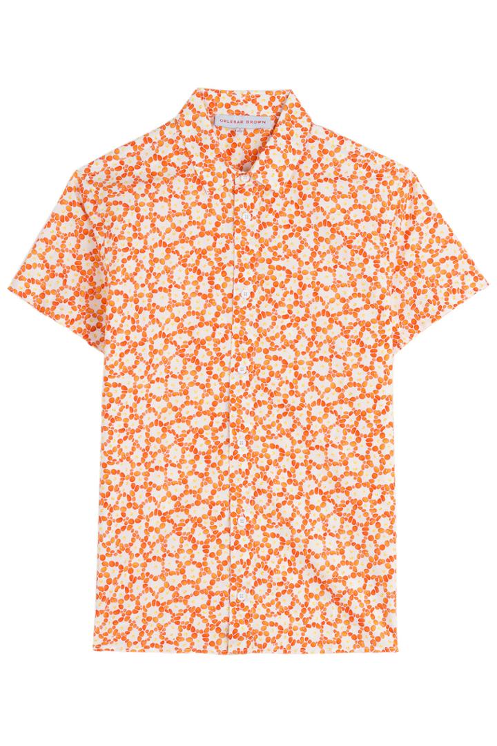 Orlebar Brown Orlebar Brown Printed Cotton Shirt - Orange