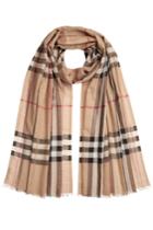 Burberry Burberry Giant Check Gauze Scarf In Wool-silk