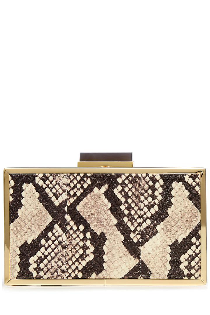 Roland Mouret Roland Mouret Snakeskin Box Clutch - Multicolor
