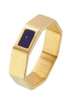 Pippa Small Pippa Small Gold Plated Silver Ring With Lapis - Gold