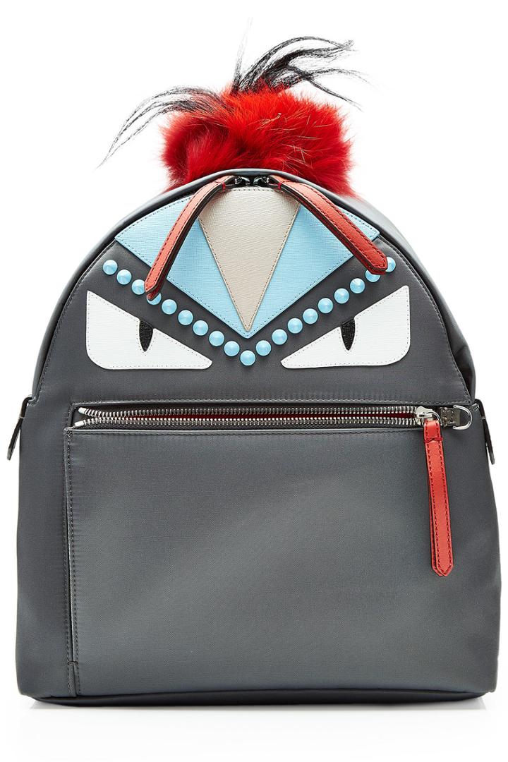 Fendi Fendi Embellished Backpack With Fox Fur