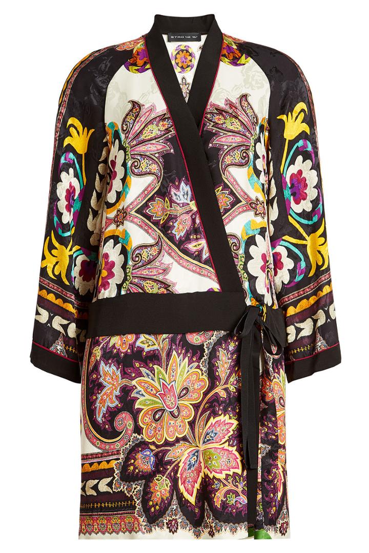 Etro Etro Printed Wrap Dress With Silk