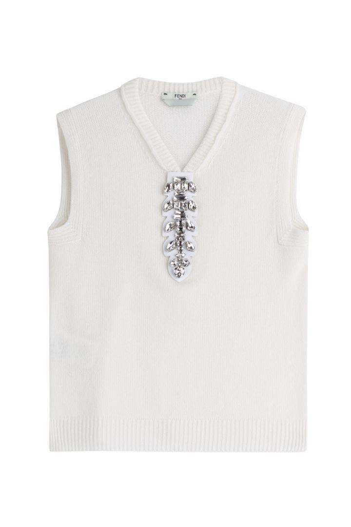 Fendi Fendi Cashmere Pullover With Embellishment - White