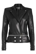 Balmain Balmain Leather Jacket With Embossed Buttons