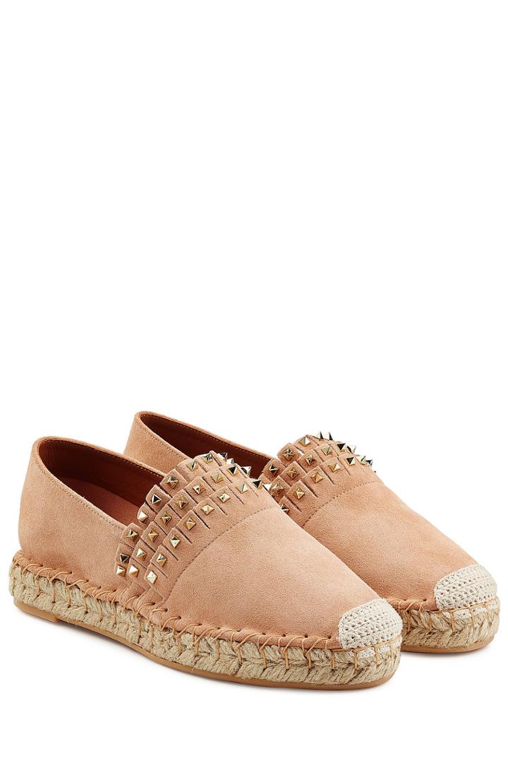 Valentino Valentino Suede Espadrilles With Rockstuds - Beige