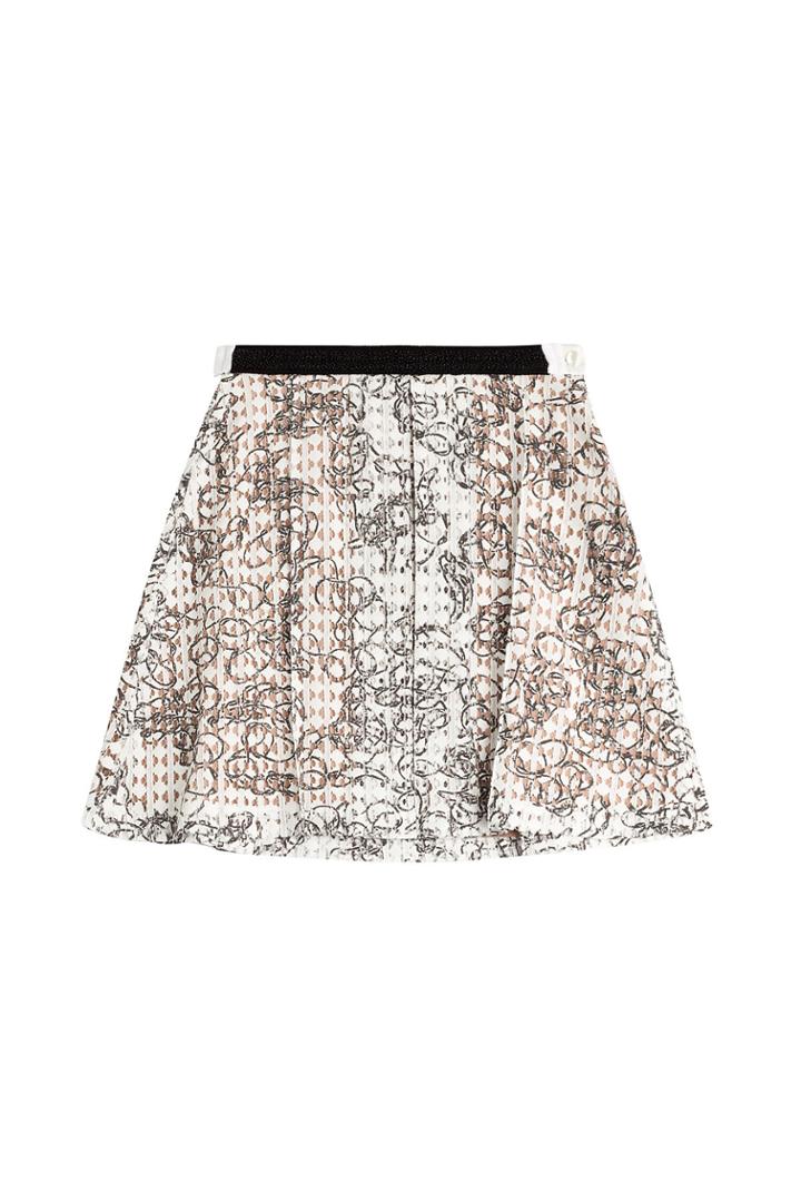 Julien David Julien David Printed Cotton Skirt With Embellishment