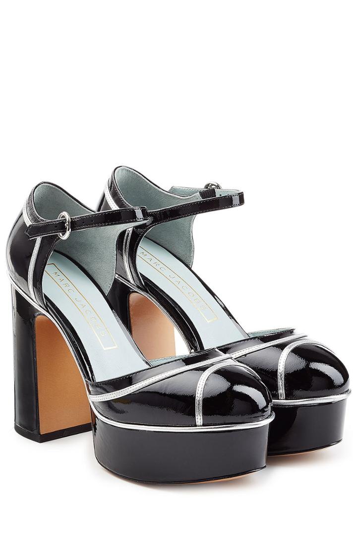Marc Jacobs Marc Jacobs Edie Mary Jane Patent Leather Platform Pumps - Black