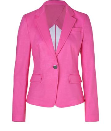 Dkny Charming Pink One Button Cotton Blazer