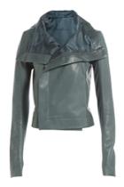 Rick Owens Rick Owens Asymmetric Leather Jacket - Turquoise