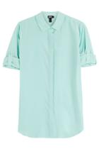 Dkny Dkny Stretch Silk Blouse - Turquoise