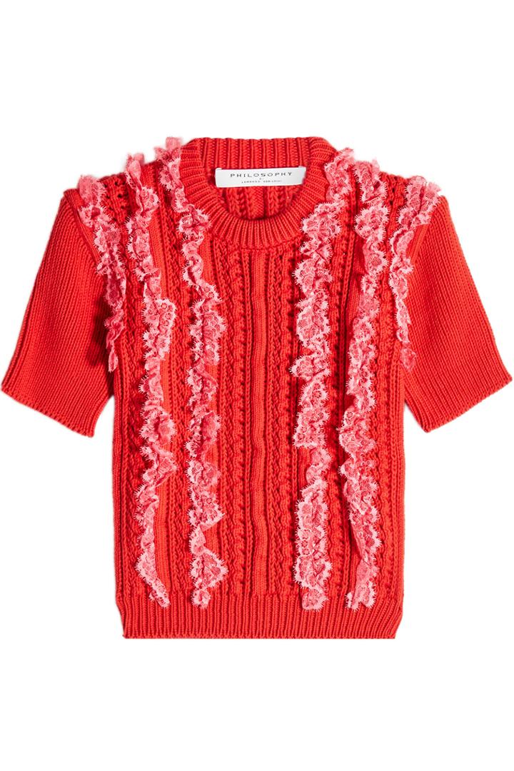 Philosophy Di Lorenzo Serafini Philosophy Di Lorenzo Serafini Knit Top With Ruffles