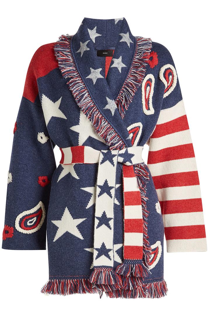 Alanui Alanui Us Bandana Cashmere Cardigan With Belt