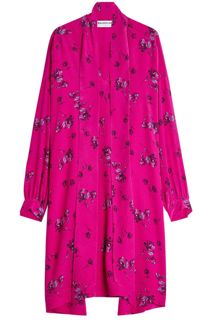 Balenciaga Balenciaga Silk Crepe Printed Dress