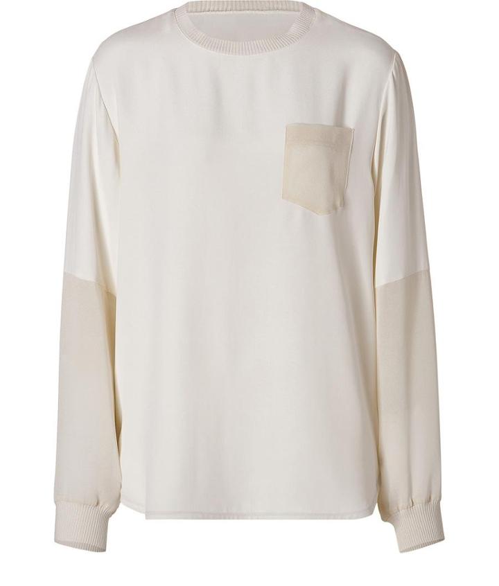 Joseph Matte Silk Yankee Top In Ecru