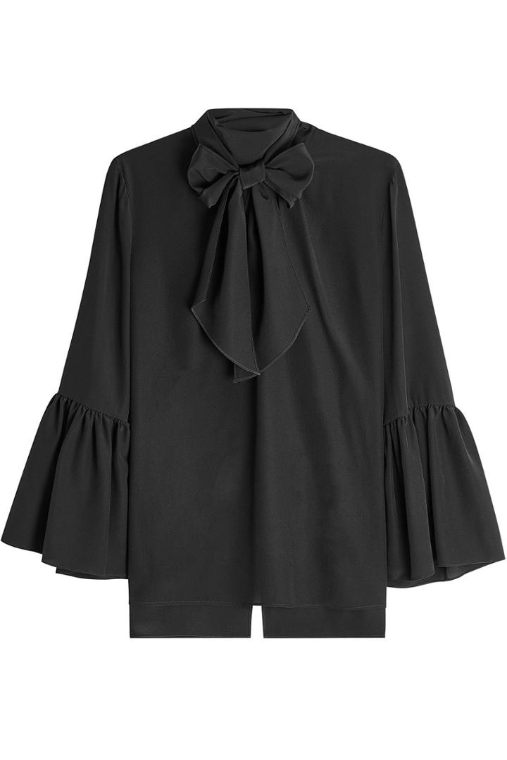 Fendi Fendi Silk Crepe Poncho Blouse